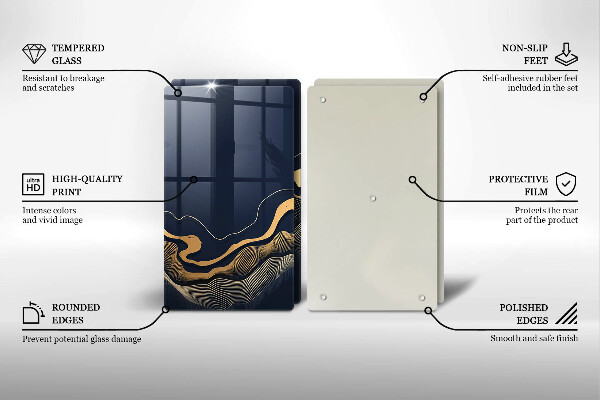 De vidrio templado Líneas doradas abstractas