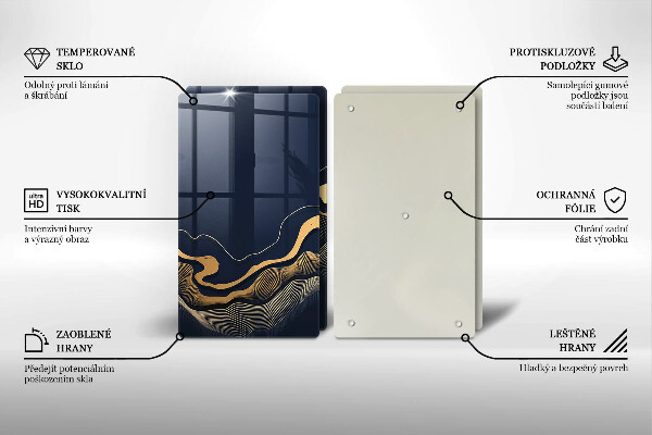 De vidrio templado Líneas doradas abstractas