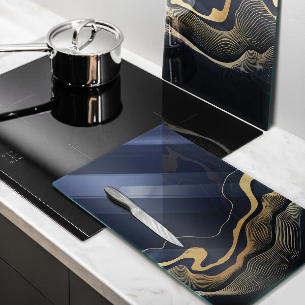 De vidrio templado Líneas doradas abstractas