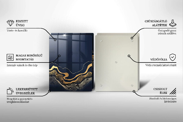 De vidrio templado Líneas doradas abstractas