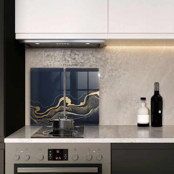 De vidrio templado Líneas doradas abstractas