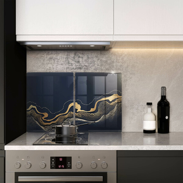 De vidrio templado Líneas doradas abstractas