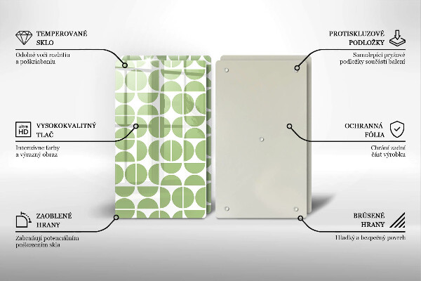 De vidrio templado Patrón de formas boho