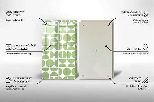 De vidrio templado Patrón de formas boho