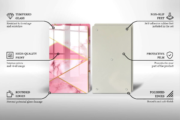 De vidrio templado Mármol geométrico