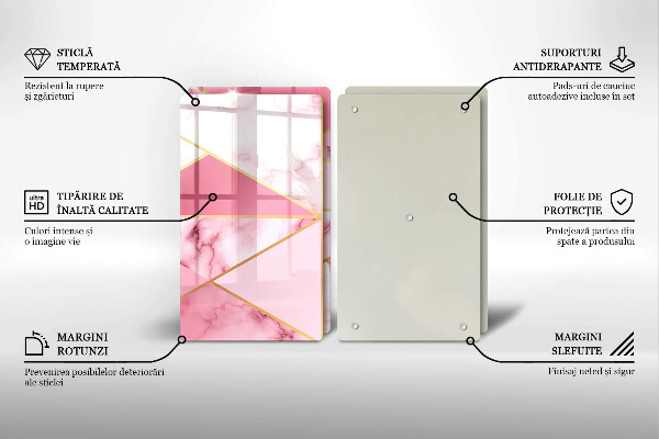 De vidrio templado Mármol geométrico