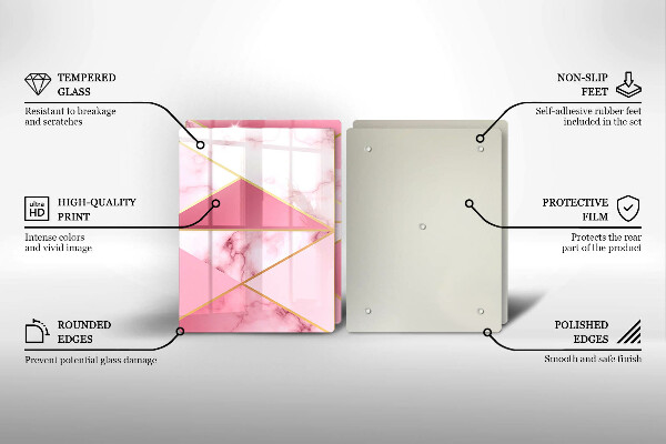 De vidrio templado Mármol geométrico