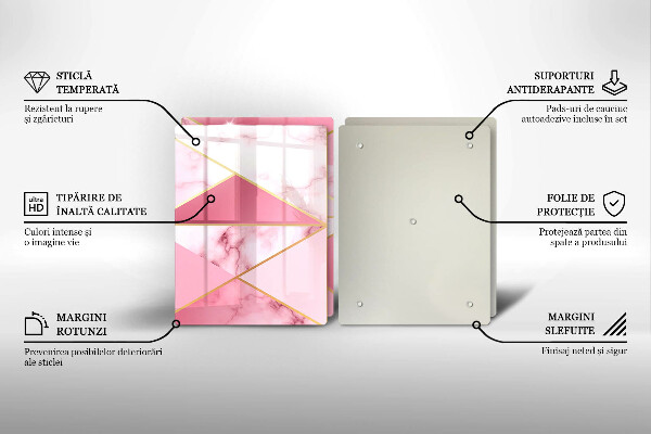 De vidrio templado Mármol geométrico