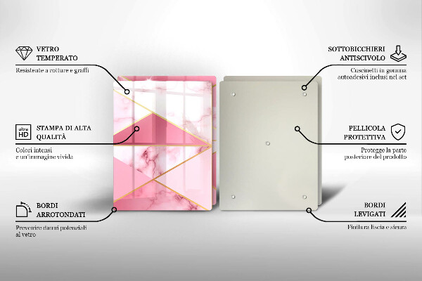 De vidrio templado Mármol geométrico