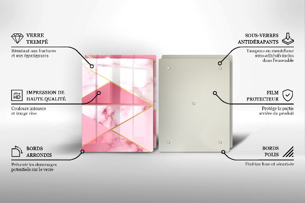De vidrio templado Mármol geométrico
