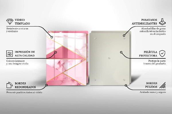 De vidrio templado Mármol geométrico