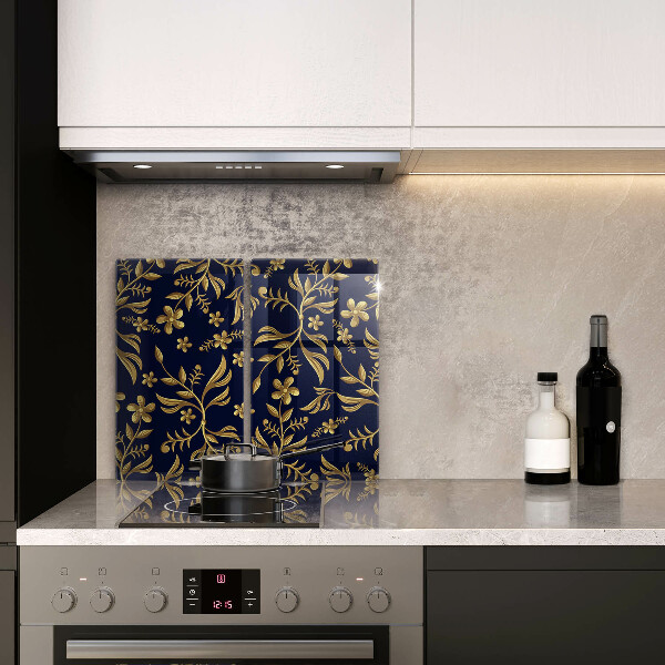 De vidrio templado Motivo de flor dorada