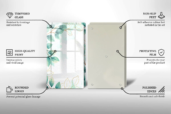 De vidrio templado Hojas pintadas