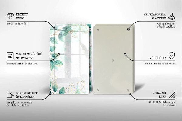 De vidrio templado Hojas pintadas