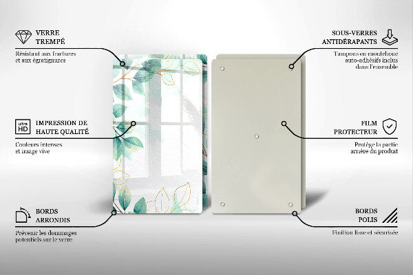 De vidrio templado Hojas pintadas