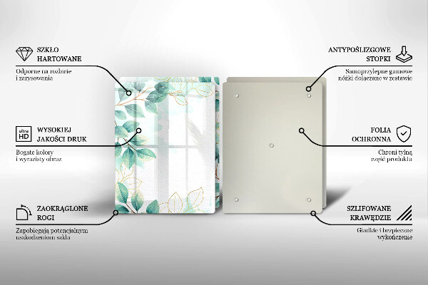 De vidrio templado Hojas pintadas