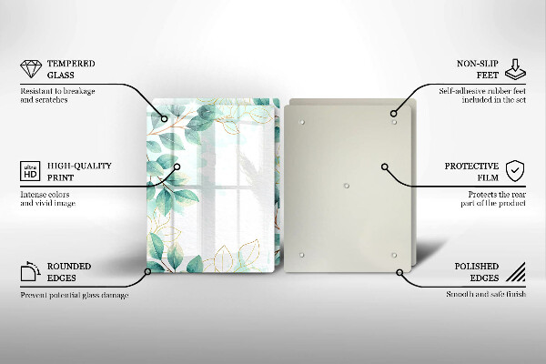 De vidrio templado Hojas pintadas