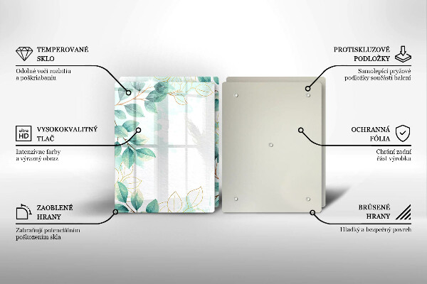 De vidrio templado Hojas pintadas