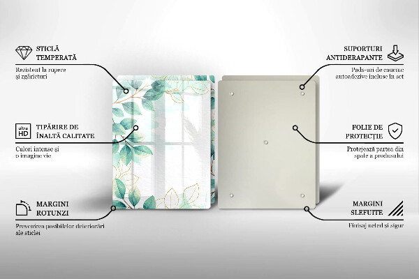 De vidrio templado Hojas pintadas