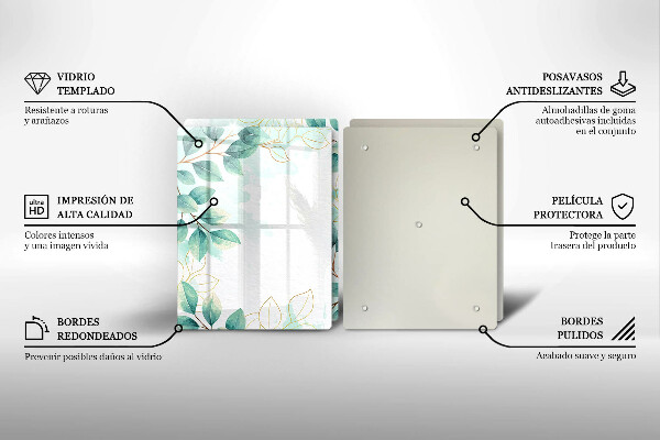 De vidrio templado Hojas pintadas