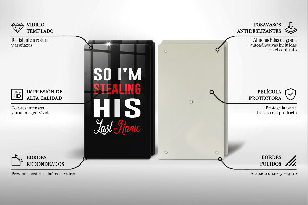 De vidrio templado Inscripción frase patrón