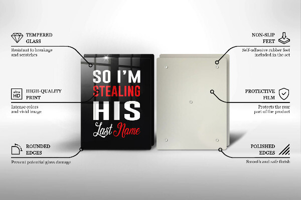 De vidrio templado Inscripción frase patrón