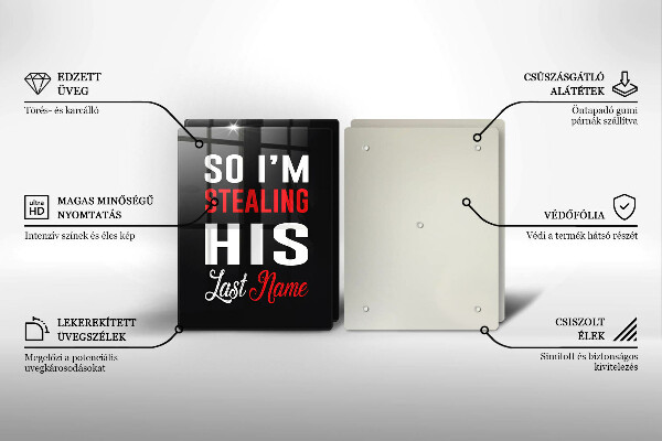 De vidrio templado Inscripción frase patrón