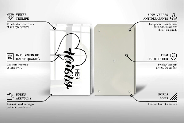 De vidrio templado Inscripción frase patrón