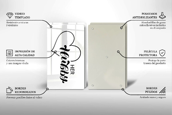 De vidrio templado Inscripción frase patrón