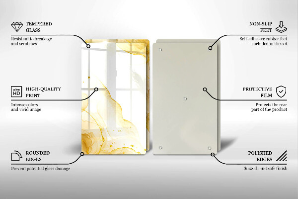 De vidrio templado Abstracción dorada