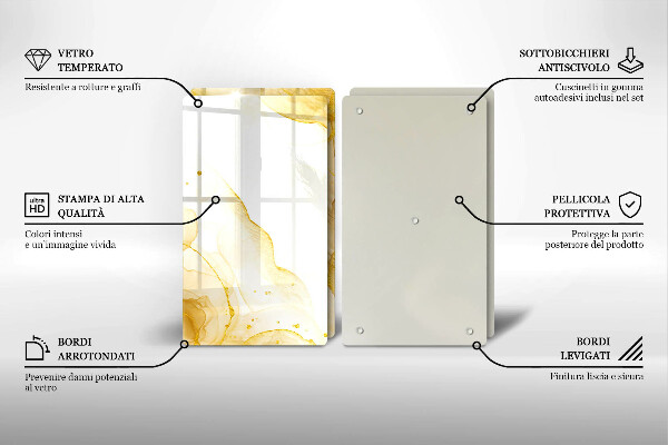 De vidrio templado Abstracción dorada