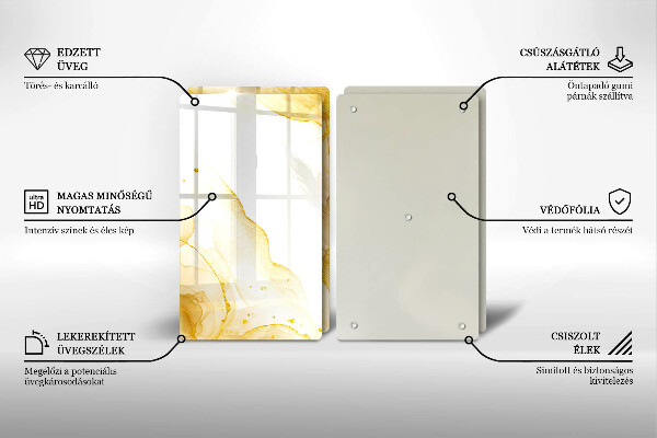 De vidrio templado Abstracción dorada