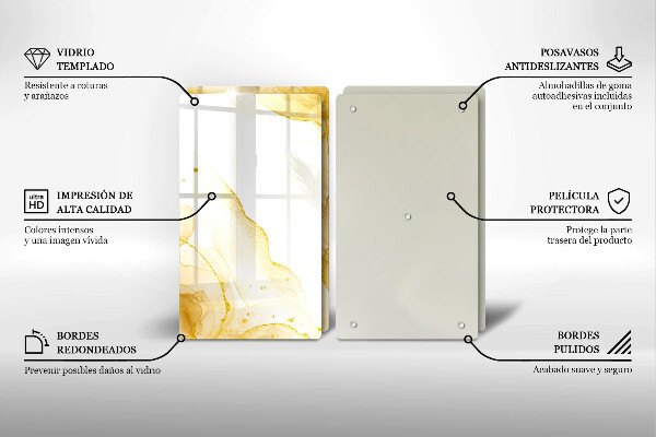 De vidrio templado Abstracción dorada