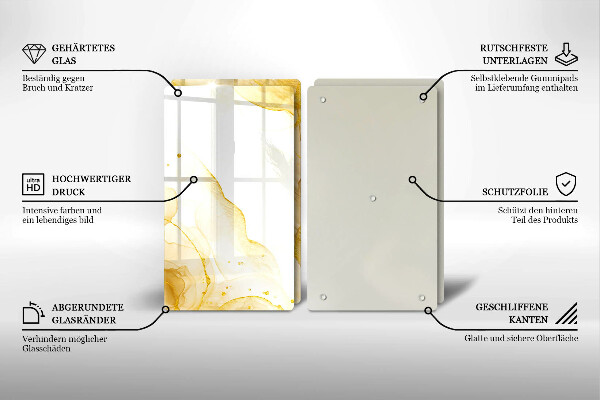 De vidrio templado Abstracción dorada