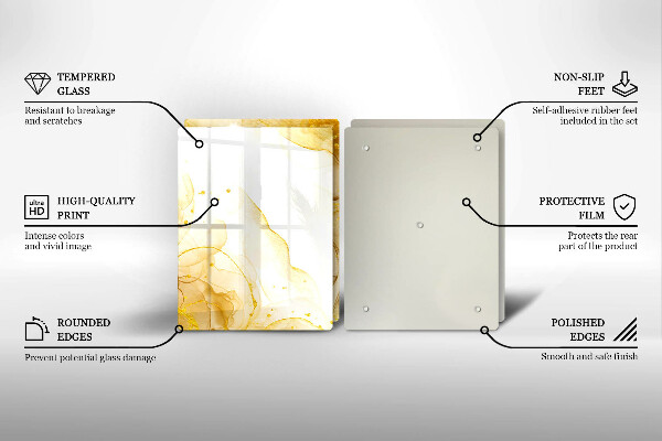 De vidrio templado Abstracción dorada