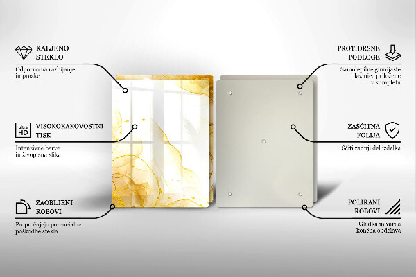 De vidrio templado Abstracción dorada