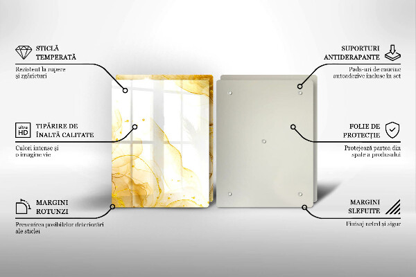 De vidrio templado Abstracción dorada