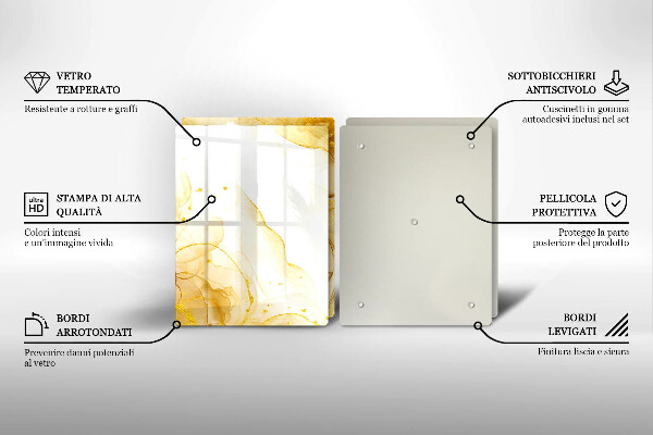 De vidrio templado Abstracción dorada