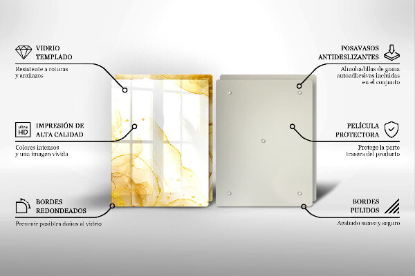 De vidrio templado Abstracción dorada