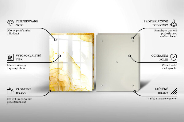 De vidrio templado Abstracción dorada