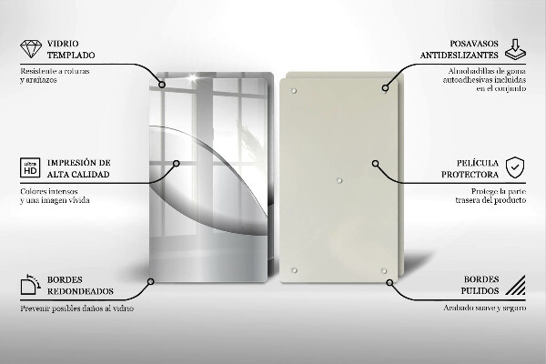 De vidrio templado Diseño de líneas abstractas