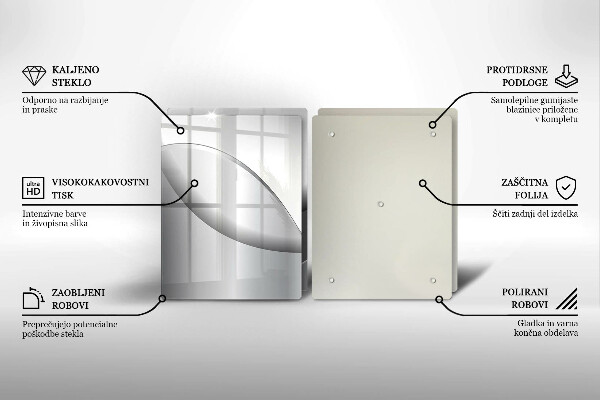 De vidrio templado Diseño de líneas abstractas