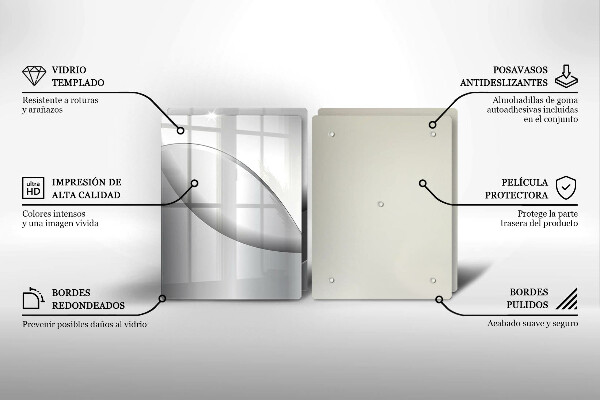 De vidrio templado Diseño de líneas abstractas