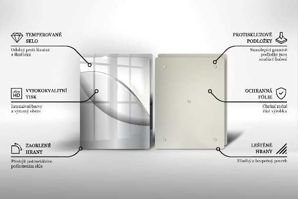 De vidrio templado Diseño de líneas abstractas