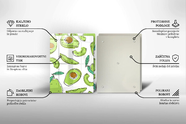 De vidrio templado Aguacate y pera