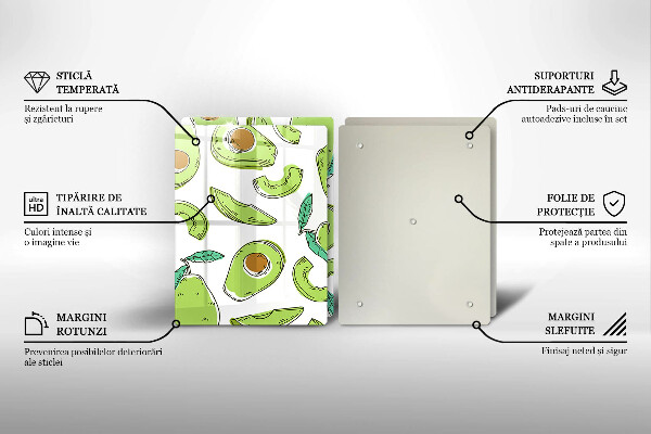 De vidrio templado Aguacate y pera