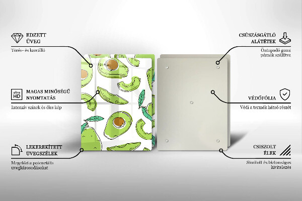 De vidrio templado Aguacate y pera