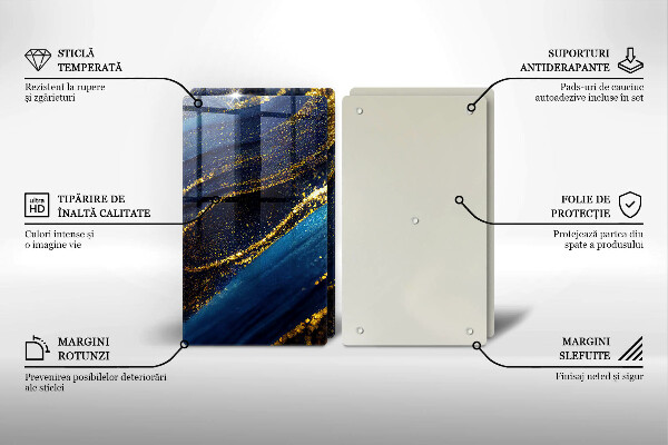 De vidrio templado Abstracción azul marino