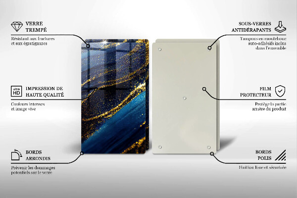 De vidrio templado Abstracción azul marino