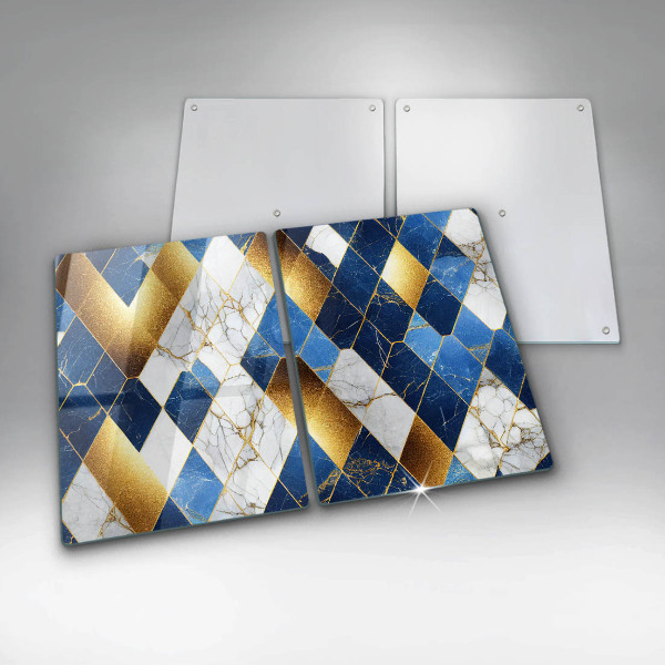 De vidrio templado Rombos de mármol dorado